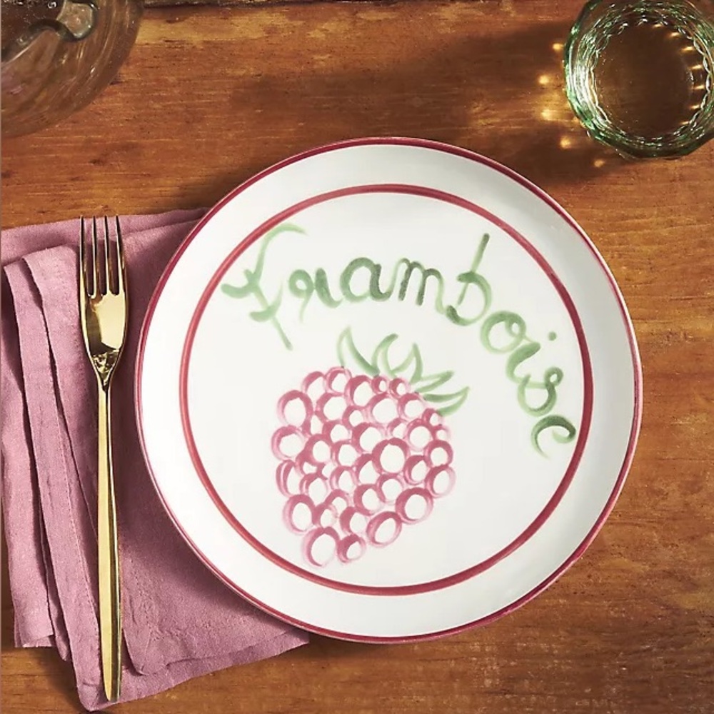 NWT Anthro Harlie Brown Studio Belle Journe Stoneware Dessert Plate Framboise